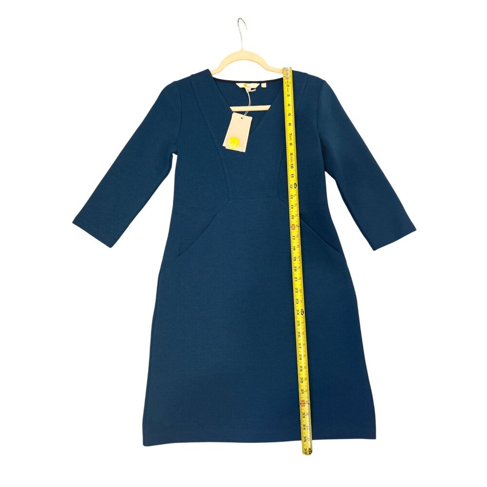 NWT Boden Women's Blue Bronte Ottoman 3/4 Sleeve Pockets Dress Size 6P - Picture 5 of 9
